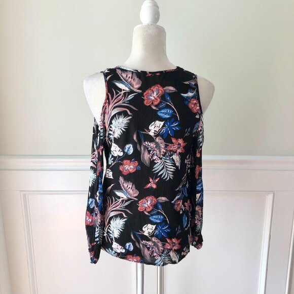 Nordstrom Lush Floral Surplice Blouse Top XS - Picture 4 of 7